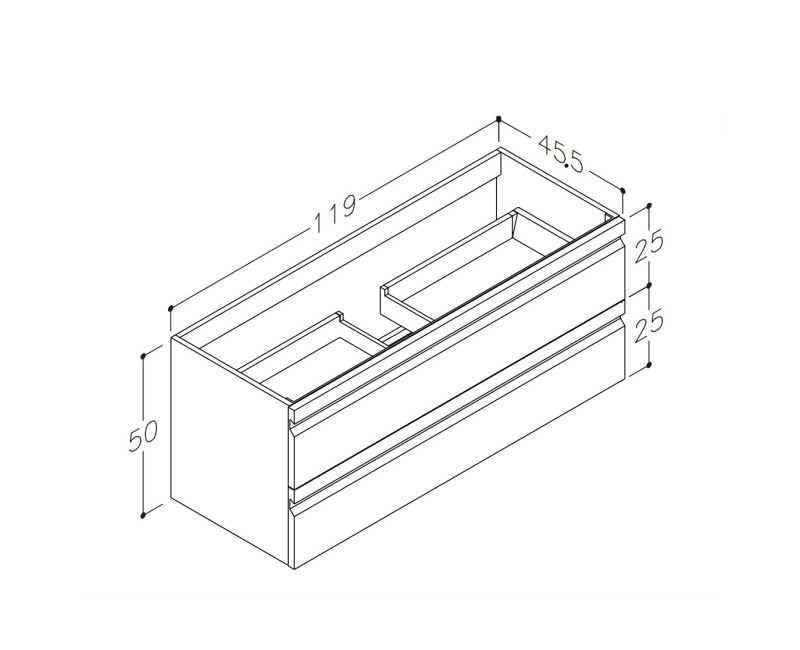 Kame Terra Шкафчик под раковину 120cm, matt black