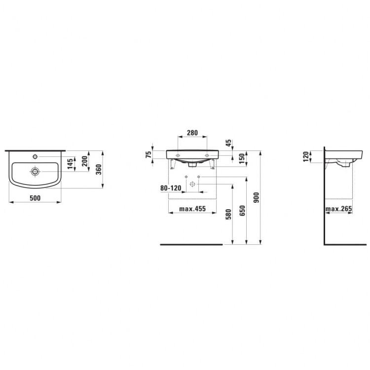 Laufen Kompas Izlietne 50x36cm, H810150 Laufen Kompas Izlietne 50x36cm, H810150