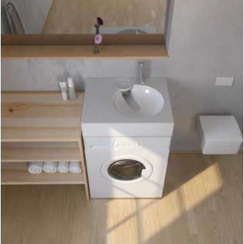 Polycer Akmens Masas Izlietne virs veļas mašīnas Compactino 60x50 cm, WBX-103