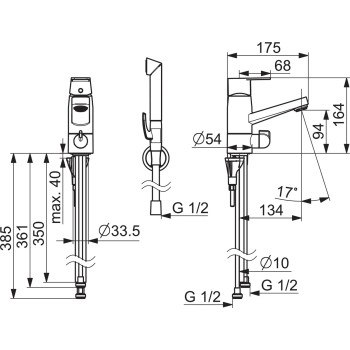 ORAS STELA Izlietnes jaucējkrāns ar bidettu 4807F