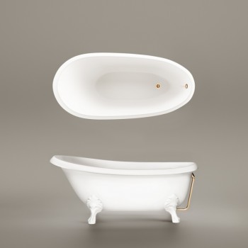 Vanna Paa VICTORIA Akmens masas 1700x830mm ar Antic kājām, Balta