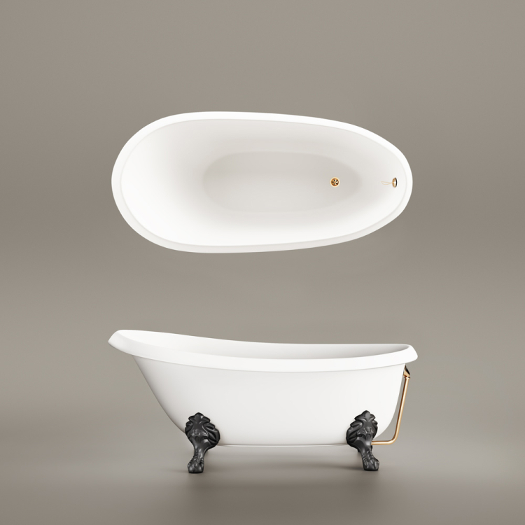 PAA Vanna VICTORIA 1700x830x610, Silkstone, kājas Antica Graphite PAA Vanna VICTORIA 1700x830x610, Silkstone, kājas Antica Graphite
