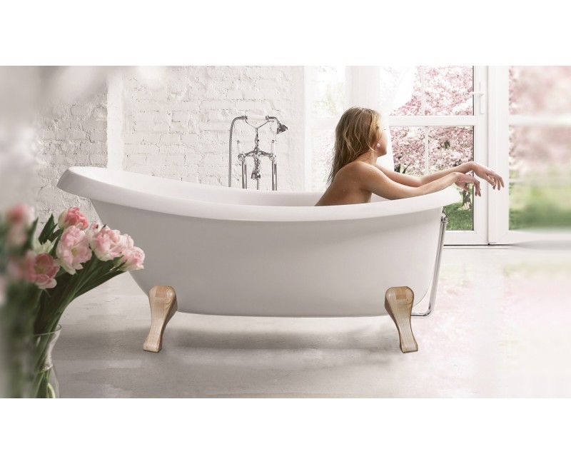 PAA Свободно стоящая ванна VICTORIA 1700x830x610 с Wooden Natural ножками