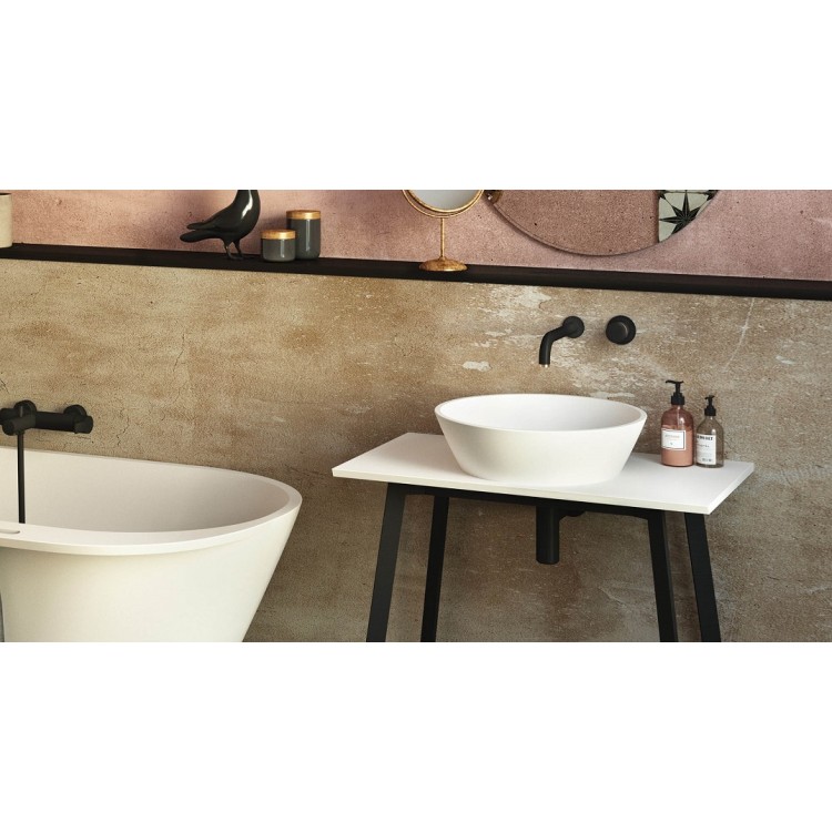 PAA Раковина накладная DECO Ø 450 мм, silkstone, белая PAA Раковина накладная DECO Ø 450 мм, silkstone, белая