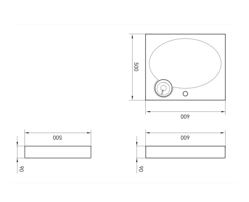 PAA Izlietne virs veļas mašīnas CLARO 60x60 cm