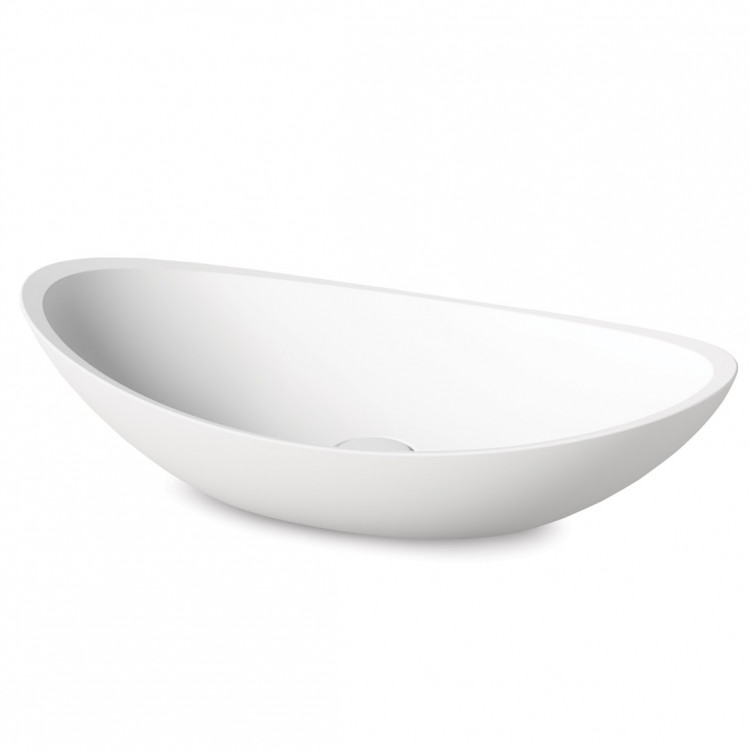 PAA Uzliekamā izlietne FELICE 690x375 mm, silkstone, balta PAA Uzliekamā izlietne FELICE 690x375 mm, silkstone, balta