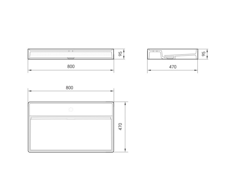 PAA Uzliekamā izlietne INFINITY 800x470 mm, silkstone, balta