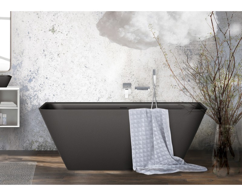 PAA Свободно стоящая ванна QUADRO WALL 1600x750, silkstone graphite, VAQUAWAS/01