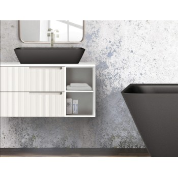 Раковина PAA QUADRO S SilkStone 700х430мм Графит