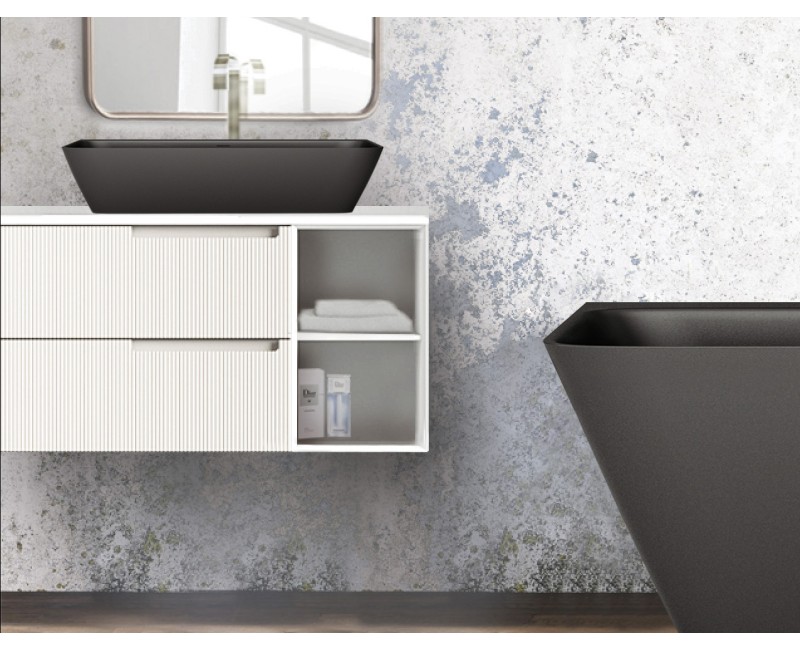 PAA Раковина накладная QUADRO GRAPHITE 700x430мм, IQUAS/01