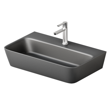 Раковина PAA QUADRO S SilkStone 700х430мм Графит