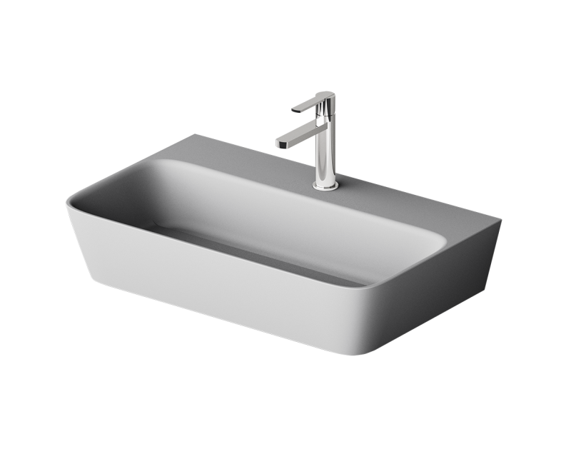 PAA Раковина накладная QUADRO GRAPHITE 700x430мм, IQUAS/02