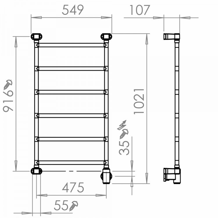 PAX Jazz-i narrow 6 Momento II Elektriskais dvieļu žāvētājs 65W PAX Jazz-i narrow 6 Momento II Elektriskais dvieļu žāvētājs 65W