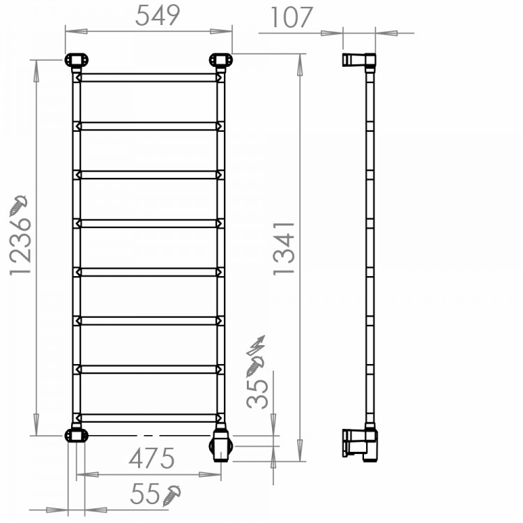 PAX Jazz-i narrow 8 Momento II Электр. полотенцесушитель 85W PAX Jazz-i narrow 8 Momento II Электр. полотенцесушитель 85W
