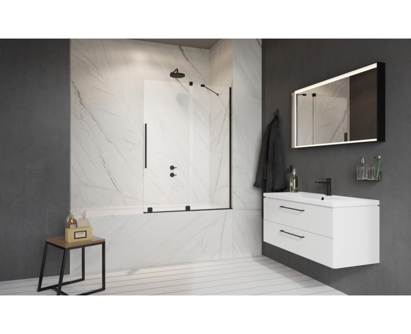 Radaway Шторка на ванну с раздвижными дверцами Furo Black II PND L 110 cm