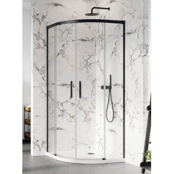Radaway Душевой уголок полукруглый Idea Black PDD 100x100см