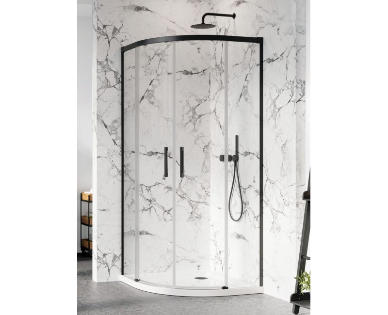 Radaway Pusapaļa dušas kabīne IDEA Black PDD 90x90cm