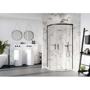 Radaway Душевой уголок полукруглый Idea Black PDD 100x100см