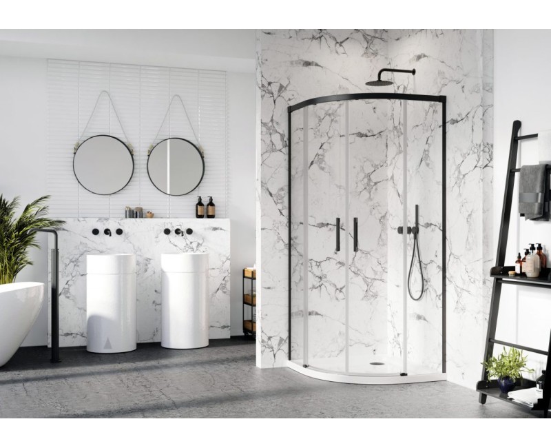 Radaway Pusapaļa dušas kabīne IDEA Black PDD 90x90cm