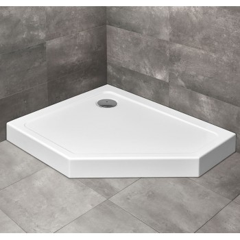 Radaway Dušas paliktnis Doros PT E Compact 100x80 L, balts