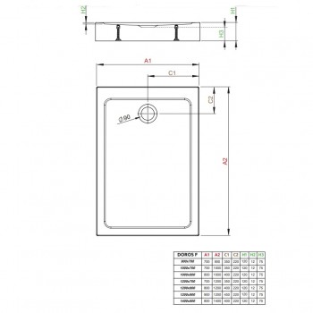 Radaway Душевой поддон прямоуголный DOROS F Compact 100x70cm, белый