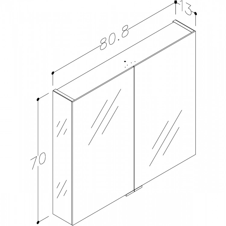 RB GRAND шкафчик с зеркальными дверцами 80 cm, 2100500 RB GRAND шкафчик с зеркальными дверцами 80 cm, 2100500