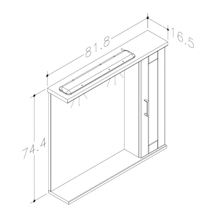 RB ETERNAL Vannas istabas spogulis ar skapīti 82cm, 16055115 RB ETERNAL Vannas istabas spogulis ar skapīti 82cm, 16055115