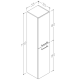 RB SCANDIC Шкафчик боковой высокий 35cm, белый 1531201 RB SCANDIC Шкафчик боковой высокий 35cm, белый 1531201