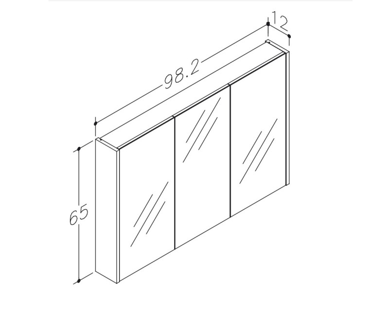RB JOY шкафчик с зеркальными дверцами 98.2 cm, 1400713