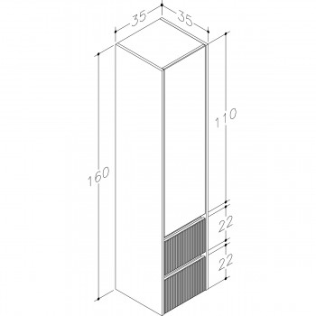 RB URBAN Vannas istabas augstais skapis 160x35cm, 203521206