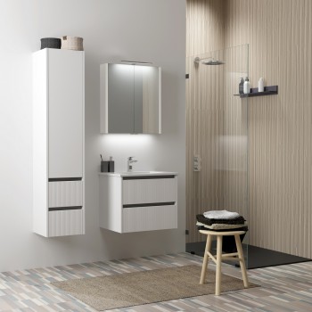 RB URBAN Vannas istabas mebeļu komplekts 60cm, balts/black aluminium
