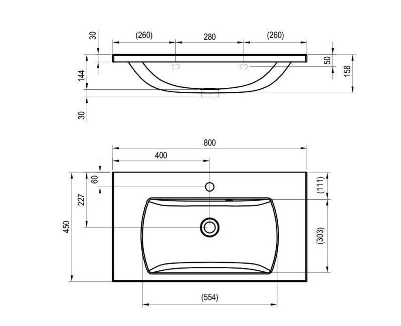 Ravak SD Classic II 800 Шкафчик под умывальник, белый/белый