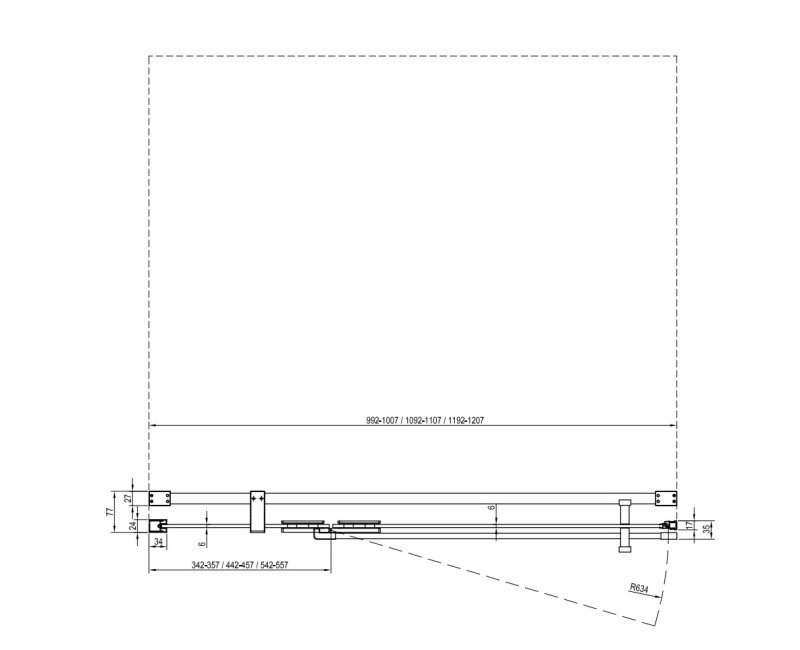 RAVAK COOL Dušas durvis COSD2 120 cm, melns