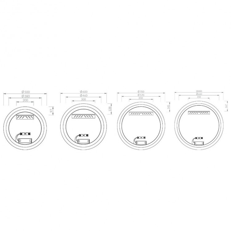 Ravak Зеркало с фронтальной и фоновой LED подсветкой ORBIT 50см Ravak Зеркало с фронтальной и фоновой LED подсветкой ORBIT 50см