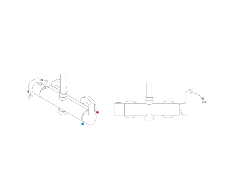 Ravak DS 091.00 Dušas jaucējkrāns ar stacionāro dušu