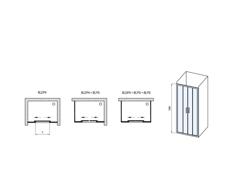 RAVAK Blix Душевые двери раздвижные BLDP-4 140cm, белый/матовый