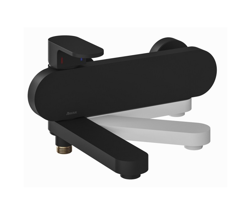 RAVAK Chrome CR 022.20BL Vannas/dušas jaucējkrāns, melns X070431