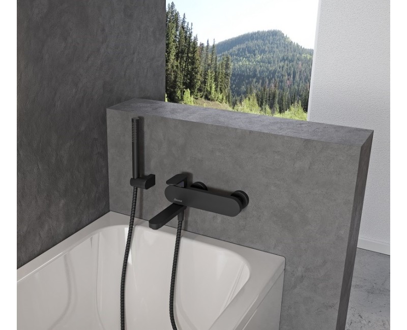 RAVAK Chrome CR 022.20BL Vannas/dušas jaucējkrāns, melns X070431