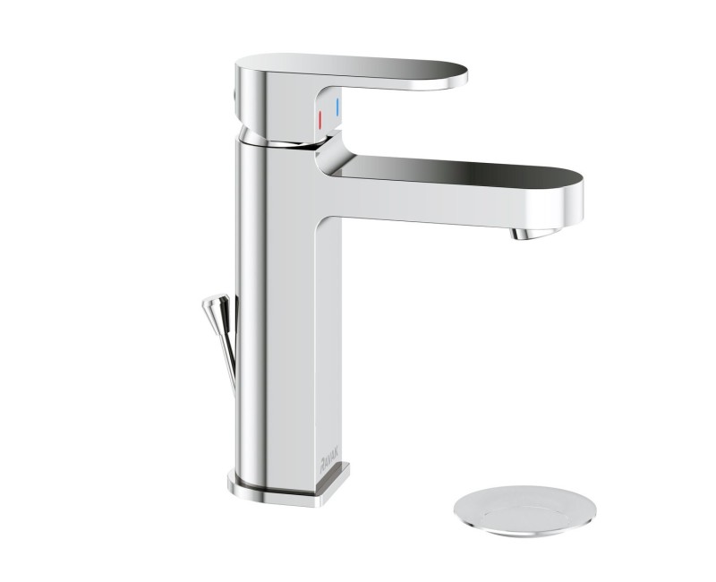 RAVAK Chrome CR 013.00 Смеситель для умывальника 180мм с клапаном, X070190
