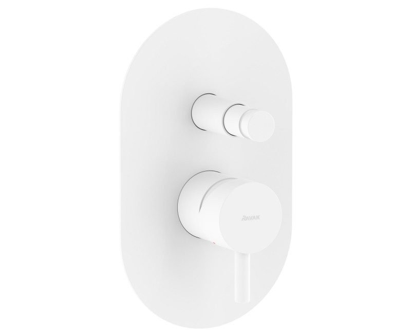 RAVAK ESPIRIT Iebūvējamais vannas/dušas jaucējkrāns ES 061.10WV O2, balts matēts