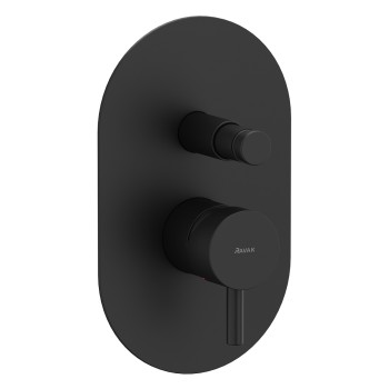 RAVAK ESPIRIT Iebūvējamais vannas/dušas jaucējkrāns ES 061.20BLM O2, melns matēts