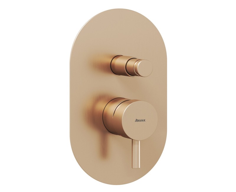 RAVAK ESPIRIT Iebūvējamais vannas/dušas jaucējkrāns ES 061.20RGB O2, matēts rozā zelts