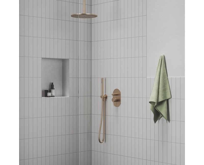 RAVAK ESPIRIT Iebūvējamais vannas/dušas jaucējkrāns ES 061.20RGB O2, matēts rozā zelts