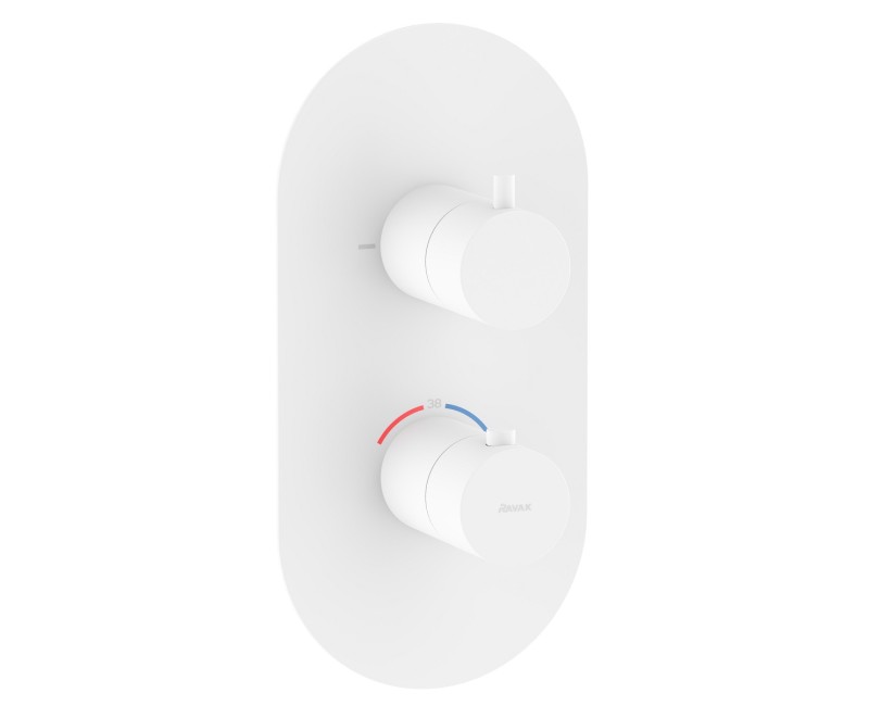 Ravak Espirit Termostata vannas/dušas jaucējkrāna virsapmetuma daĮa ES 063.10WV.O2RB07C, balts matēts