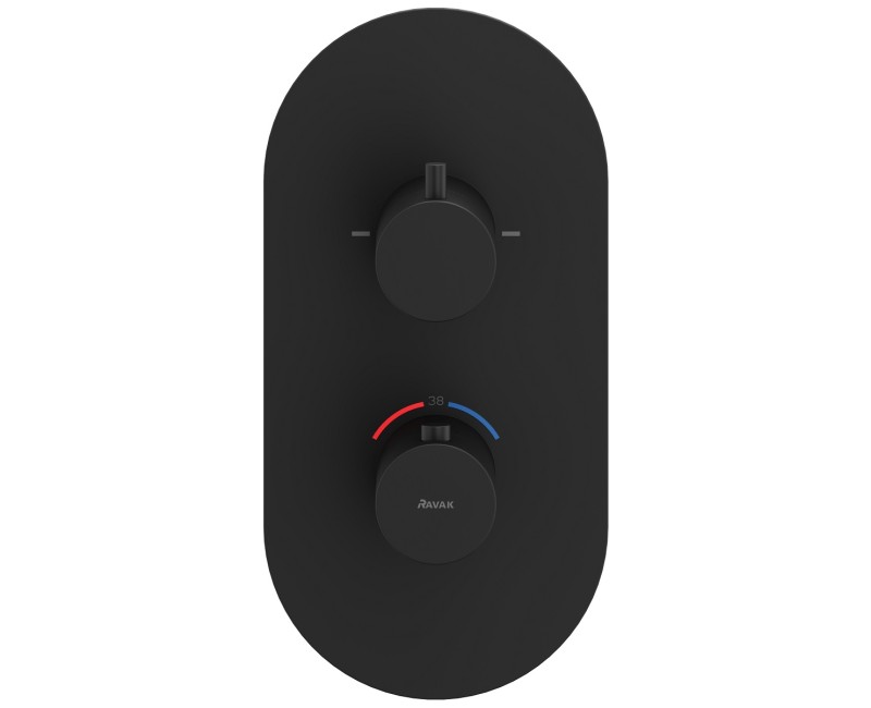 Ravak Espirit Термостатический смеситель cкрытого монтажа для ванны/душа ES 063.20BLM.O2RB07C, черный матовый