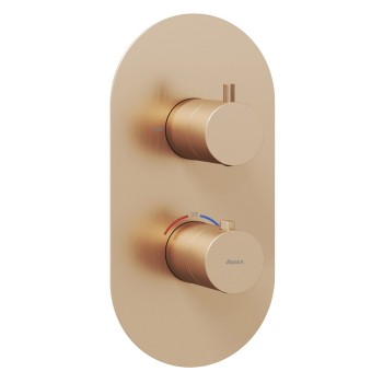 Ravak Espirit Термостатический смеситель cкрытого монтажа для ванны/душа ES 063.60RGB.O2RB07C, розовое золото