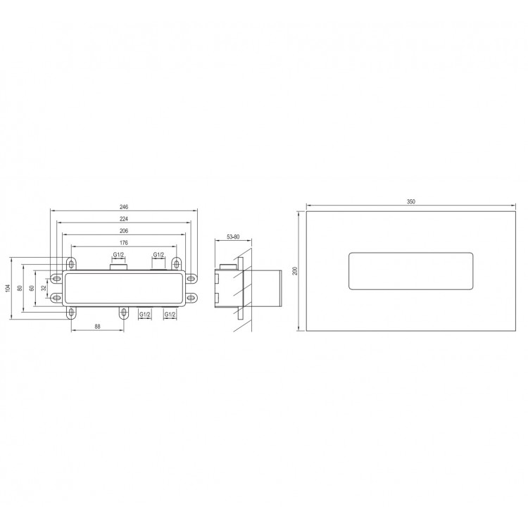 Ravak R-box Horizontal Zemapmetuma jaucējkrānu korpuss RB 07D.50 Ravak R-box Horizontal Zemapmetuma jaucējkrānu korpuss RB 07D.50