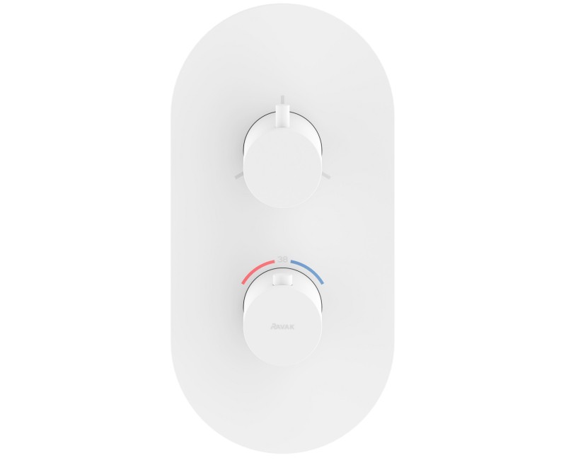 Ravak Espirit Термостатический смеситель cкрытого монтажа для ванны/душа ES 067.10WV.O3RB07C, белый матовый