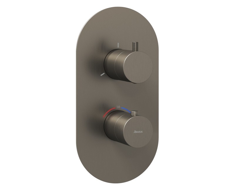 Ravak Espirit Термостатический смеситель cкрытого монтажа для ванны/душа ES 067.20GB.O3RB07C, матовый графит