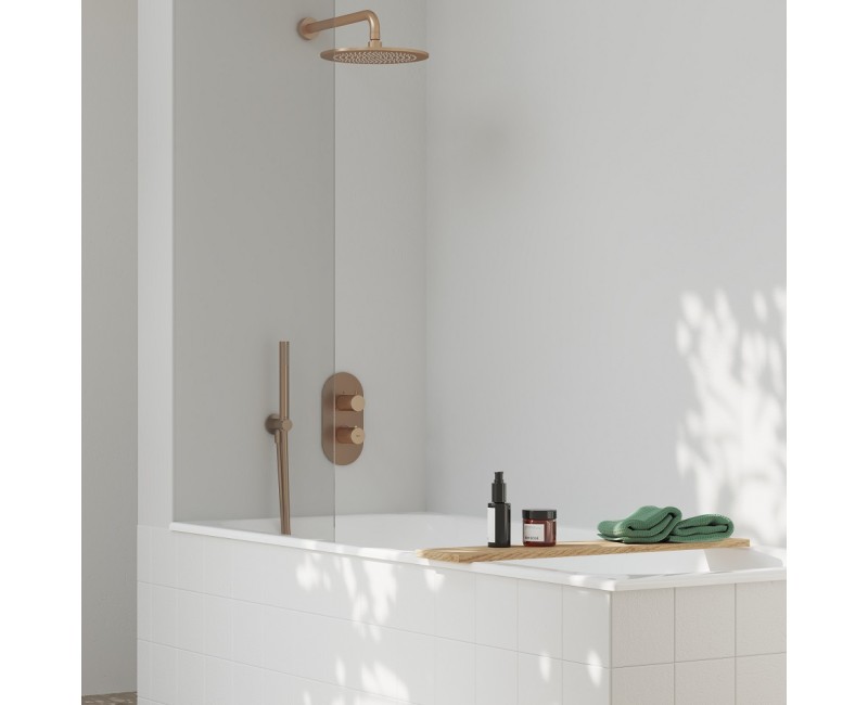 Ravak Espirit Термостатический смеситель cкрытого монтажа для ванны/душа ES 067.60RGB.O3RB07C, розовое золото